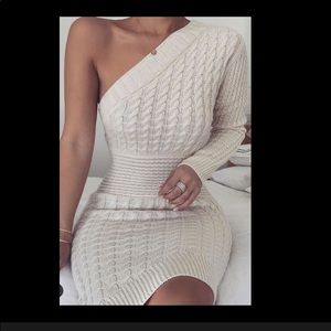 Beige Sweater Dress